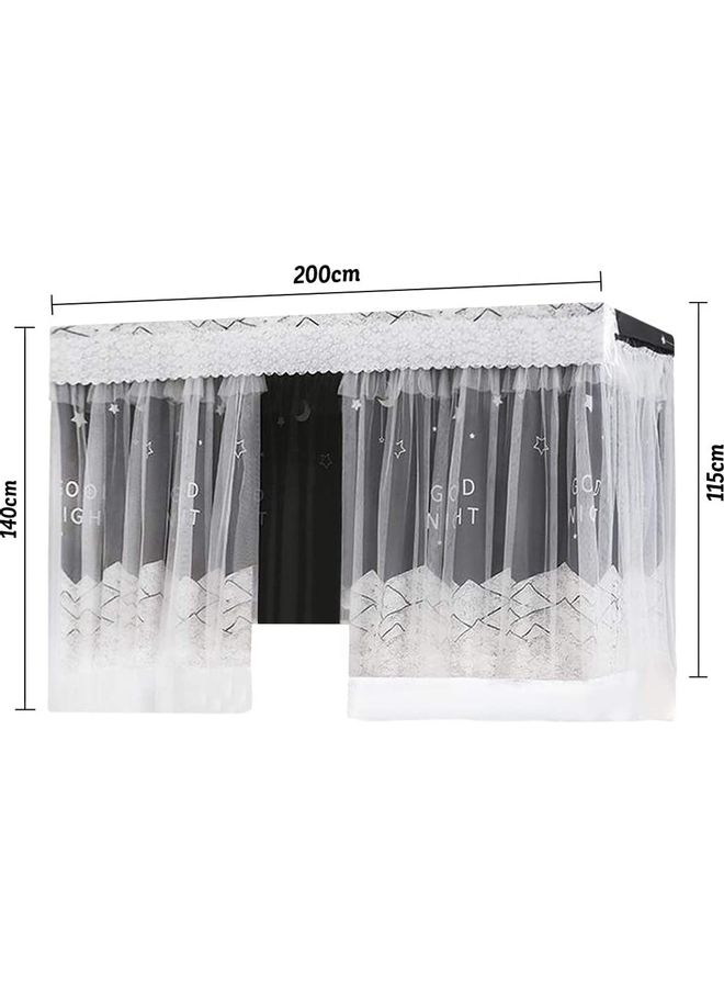 Loquat Soft and Breathable Bed Tent with Curtains Polyester Black/White 140 x 200 x 115cm - Image 3