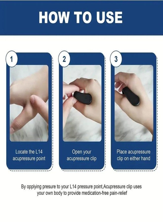 LARYNX Hand Acupressure Point Clip, Headache, Migraine, Tension Relief Wearable - Sugar Control LI4 Acupressure Point Clip, Headache Relief Hand Clip (Pack of 1) - Image 5