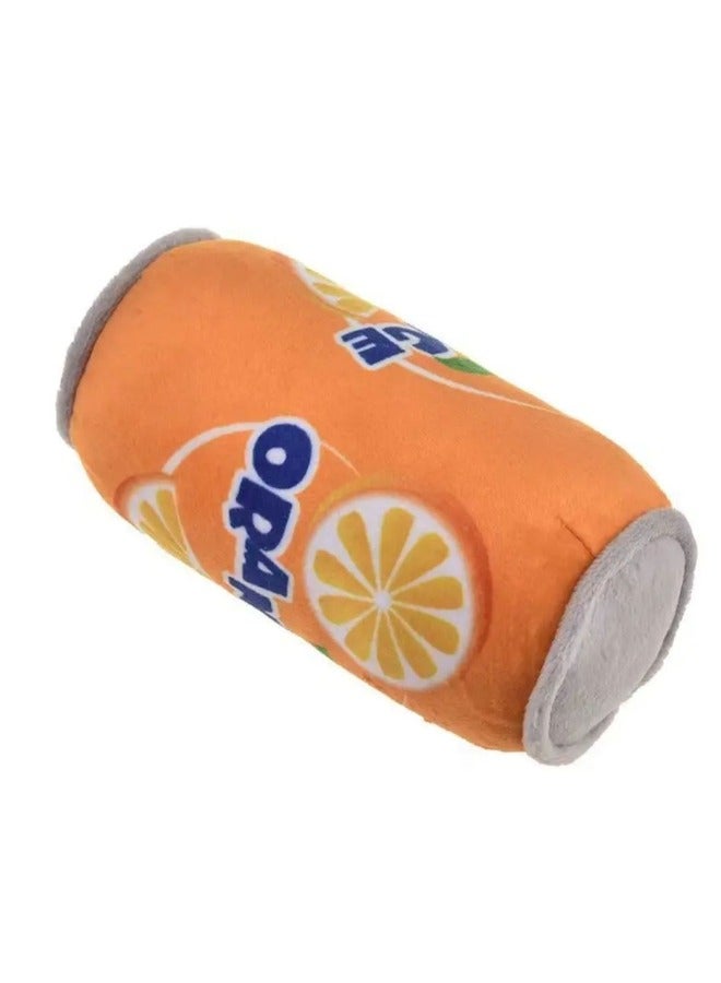 PETSARY Fun Dog Toy | Plush Dog Toy that looks like ORANGE Drink Can | Funny Novelty Dog Toy Plush Squeaky Dog Toys for Medium | Suitable for all Pets - Image 1