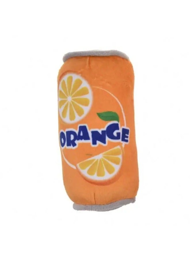 PETSARY Fun Dog Toy | Plush Dog Toy that looks like ORANGE Drink Can | Funny Novelty Dog Toy Plush Squeaky Dog Toys for Medium | Suitable for all Pets - Image 2