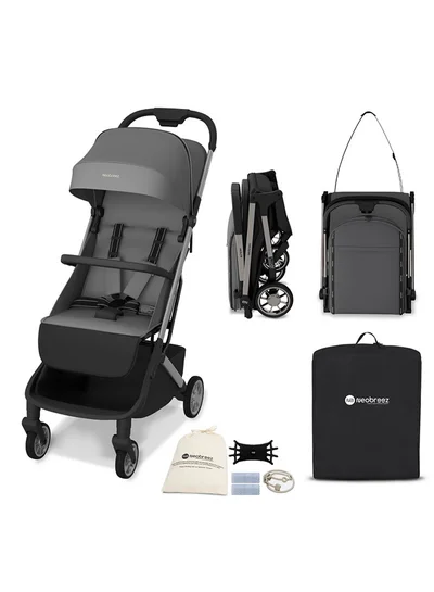 neobreez NEOLITE Ultra-Lightweight Cabin Size Approved Travel Compact Foldable Kids Baby Toddler Stroller, One-Hand Fold Baby Trolley, Adjustable Seat, UPF 50+Canopy, 0-4yrs,  22kg, 3yrs Warranty