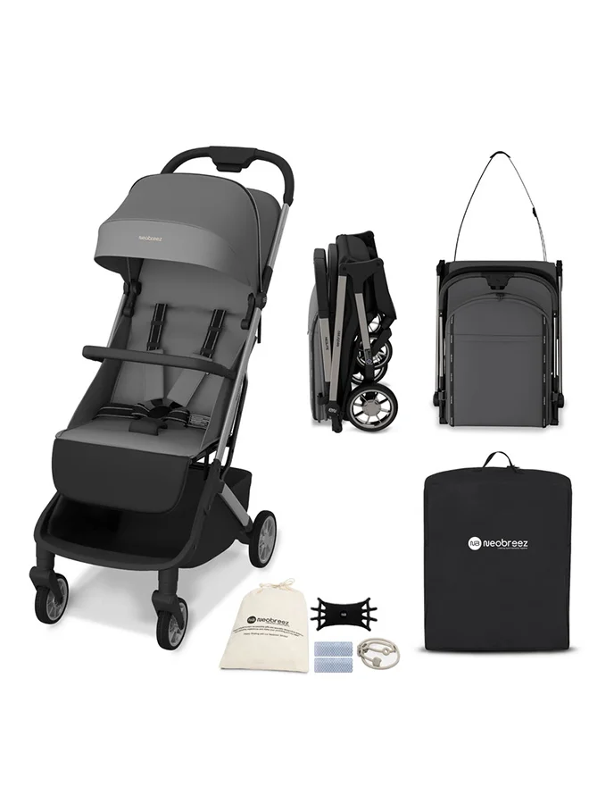 neobreez NEOLITE Ultra-Lightweight Cabin Size Approved Travel Compact Foldable Kids Baby Toddler Stroller, One-Hand Fold Baby Trolley, Adjustable Seat, UPF 50+Canopy, 0-4yrs,  22kg, 3yrs Warranty