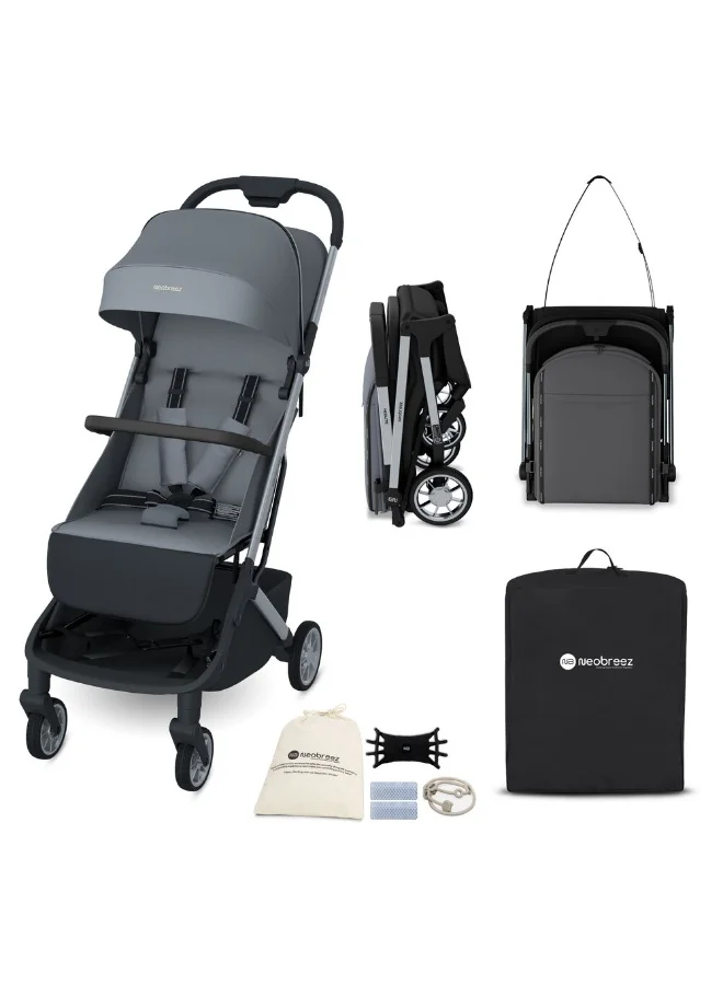 neobreez NEOLITE Ultra-Lightweight Cabin Size Approved Travel Compact Foldable Kids Baby Toddler Stroller, One-Hand Fold Baby Trolley, Adjustable Seat, UPF 50+Canopy, 0-4yrs,  22kg, 3yrs Warranty