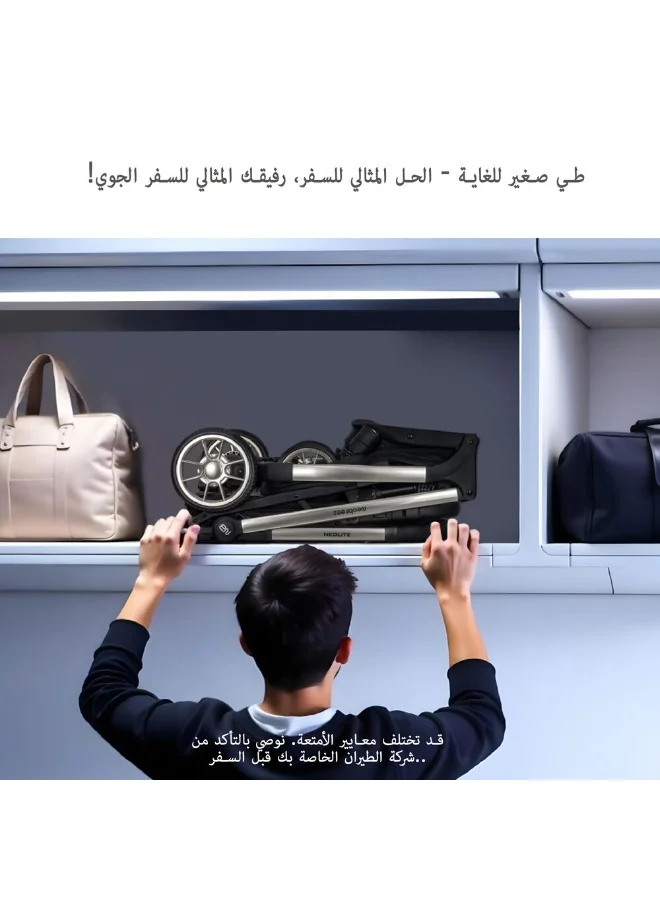 نيوبريز عربة أطفال قابلة للطي خفيفة الوزن مع مظلة واقية من الشمس ومقعد قابل للتعديل وضمان  سنوات