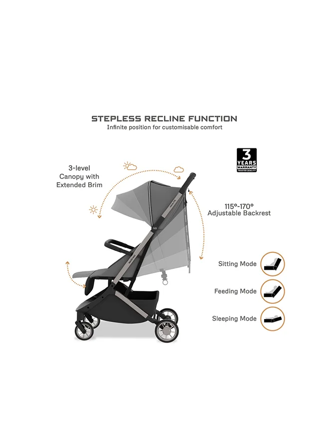 neobreez NEOLITE Ultra-Lightweight Cabin Size Approved Travel Compact Foldable Kids Baby Toddler Stroller, One-Hand Fold Baby Trolley, Adjustable Seat, UPF 50+Canopy, 0-4yrs,  22kg, 3yrs Warranty