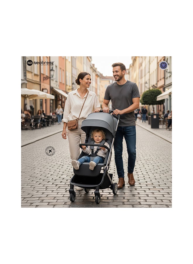 neobreez NEOLITE Ultra-Lightweight Cabin Size Approved Travel Compact Foldable Kids Baby Toddler Stroller, One-Hand Fold Baby Trolley, Adjustable Seat, UPF 50+Canopy, 0-4yrs,  22kg, 3yrs Warranty - Image 5