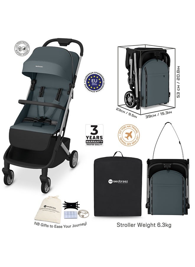 neobreez NEOLITE Ultra-Lightweight Cabin Size Approved Travel Compact Foldable Kids Baby Toddler Stroller, One-Hand Fold Baby Trolley, Adjustable Seat, UPF 50+Canopy, 0-4yrs,  22kg, 3yrs Warranty - Image 3