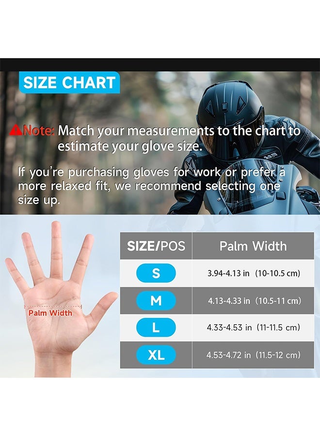 قفازات دراجة نارية للرجال والنساء: قفازات تكتيكية تعمل باللمس بأصابع كاملة مع كفوف صلبة قابلة للتنفس ومعصم قابل للتعديل للركوب، موتوكروس، سباق الطرق، ركوب الدراجات، التسلق - Image 5