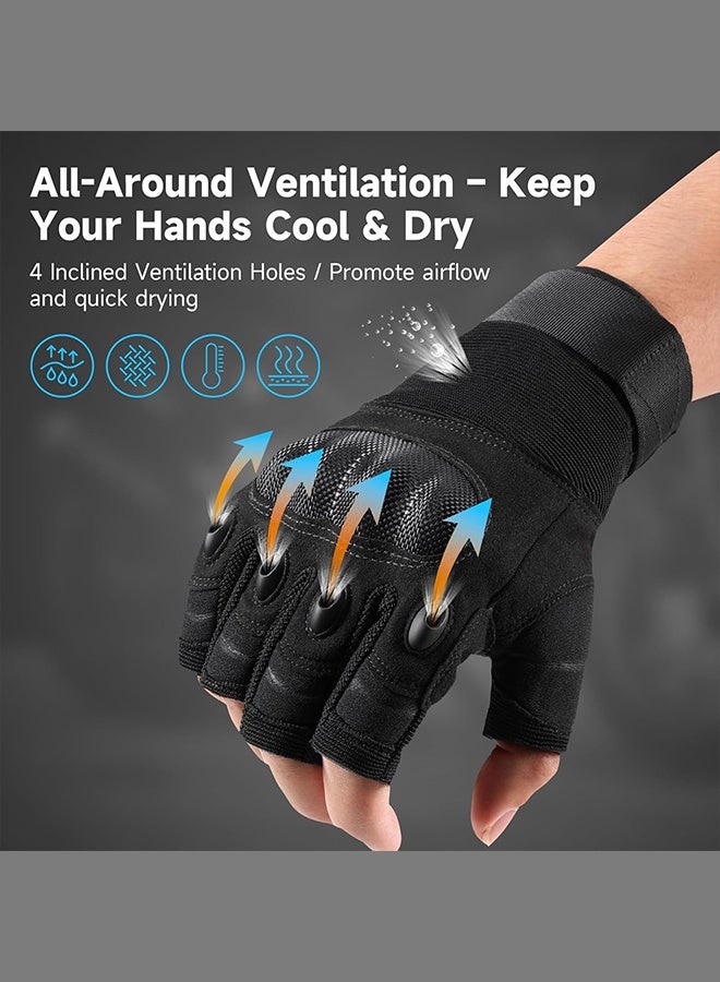 قفازات دراجة نارية للرجال والنساء: قفازات تكتيكية تعمل باللمس بأصابع كاملة مع كفوف صلبة قابلة للتنفس ومعصم قابل للتعديل للركوب، موتوكروس، سباق الطرق، ركوب الدراجات، التسلق - Image 2