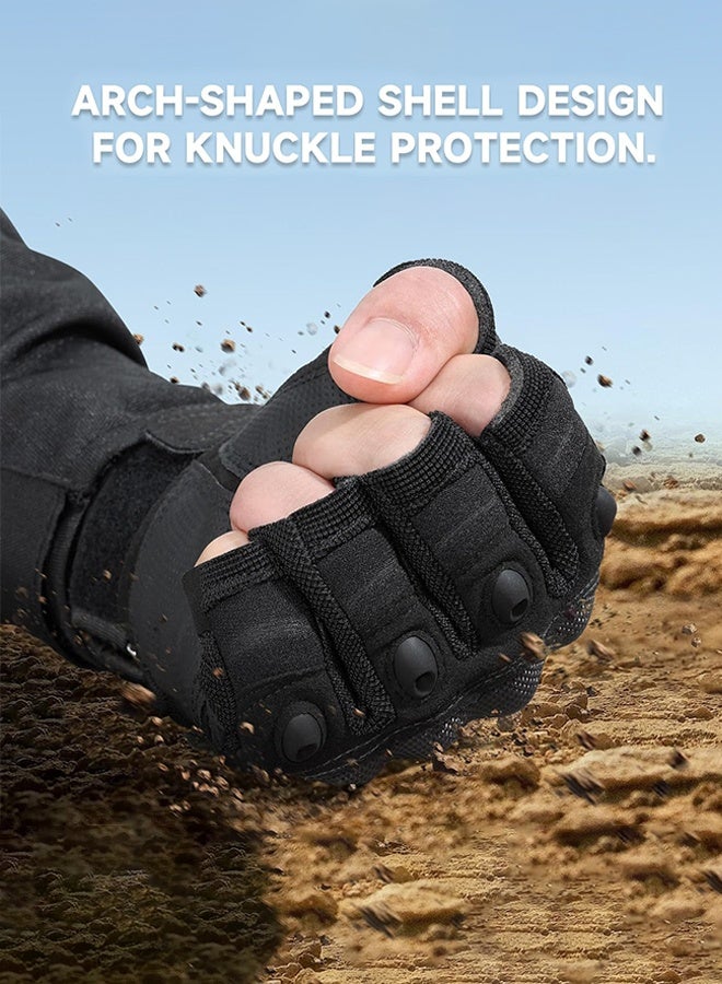 قفازات دراجة نارية للرجال والنساء: قفازات تكتيكية تعمل باللمس بأصابع كاملة مع كفوف صلبة قابلة للتنفس ومعصم قابل للتعديل للركوب، موتوكروس، سباق الطرق، ركوب الدراجات، التسلق - Image 3