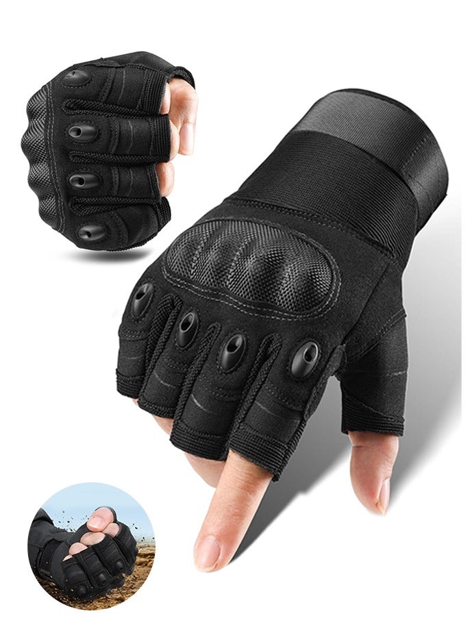 قفازات دراجة نارية للرجال والنساء: قفازات تكتيكية تعمل باللمس بأصابع كاملة مع كفوف صلبة قابلة للتنفس ومعصم قابل للتعديل للركوب، موتوكروس، سباق الطرق، ركوب الدراجات، التسلق - Image 1