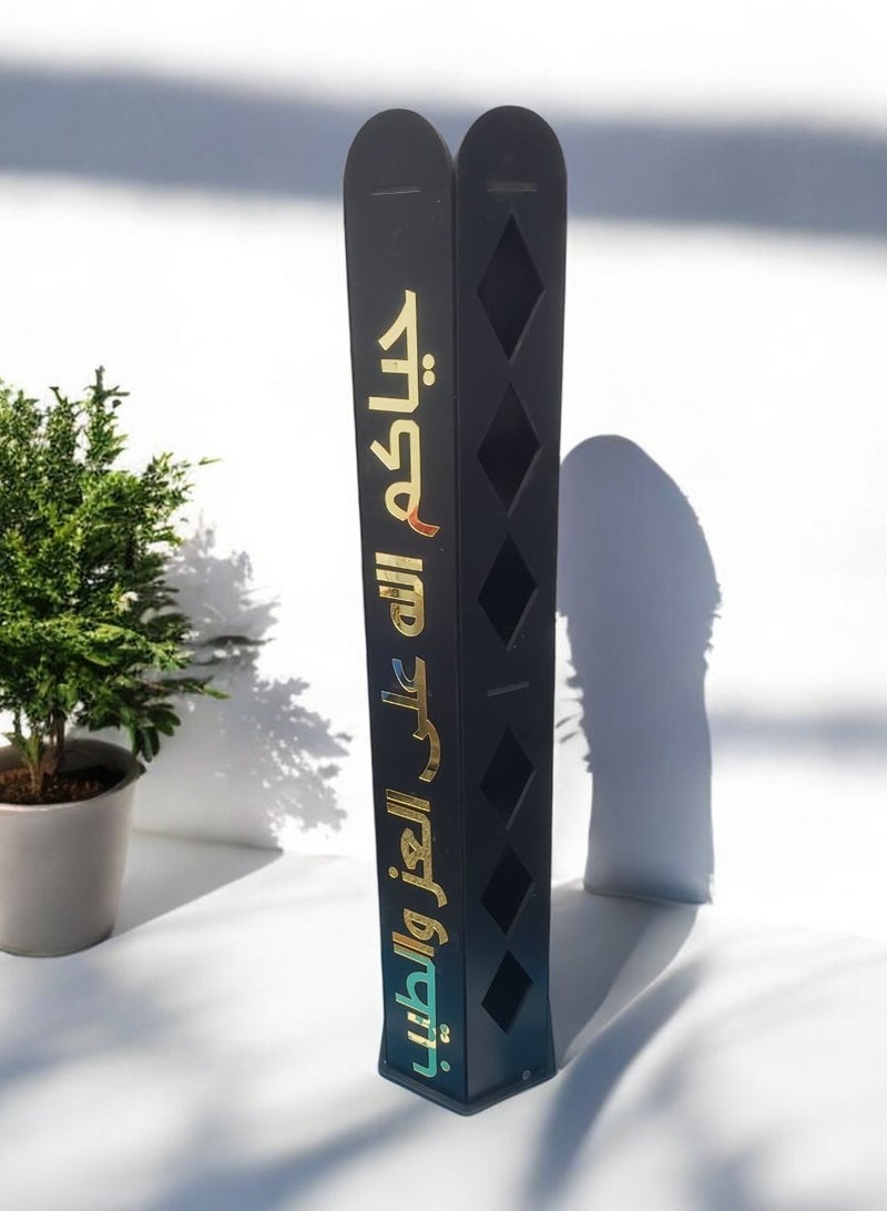 fan baytk Hexagonal incense burner and chimney, distinctive dimensions 15 x 80 cm, welcome your guests with a magical atmosphere with this luxurious incense burner, which adds a touch of luxury and comfort to every corner of your home. Ideal for use in family occasions, or as a special gift at weddings and special occasions. - Image 2