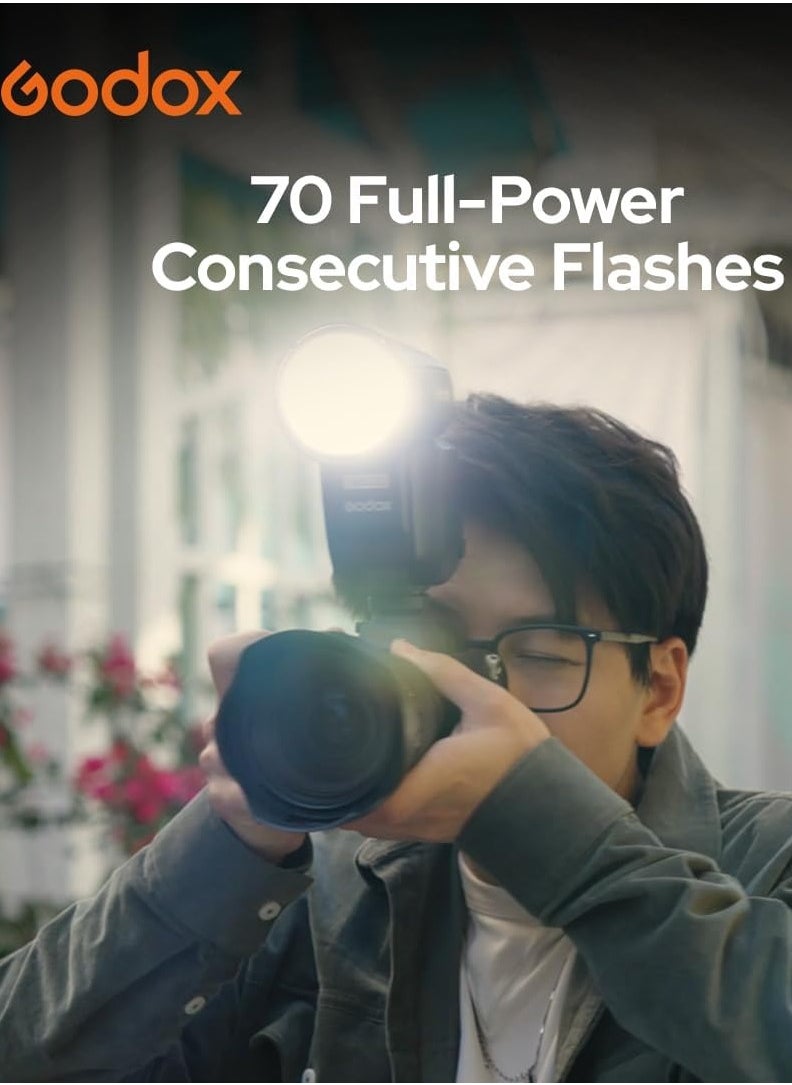 Godox V100 C Round Head Camera Flash, 100 Ws, 2.3 Inch Full Colour Highly Sensitive Touch Screen for Canon Camera Flash Speedlite Speedlight  - Image 2