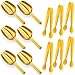 Jingmore 12 Pcs Gold Stainless Steel Ice Scoop and Mini Tongs Ice Shovel Scoop Kitchen Cube Buffet for Kitchen Dispenser Buffet JarsScooping Coffee BeanDesserts Party - Image 2