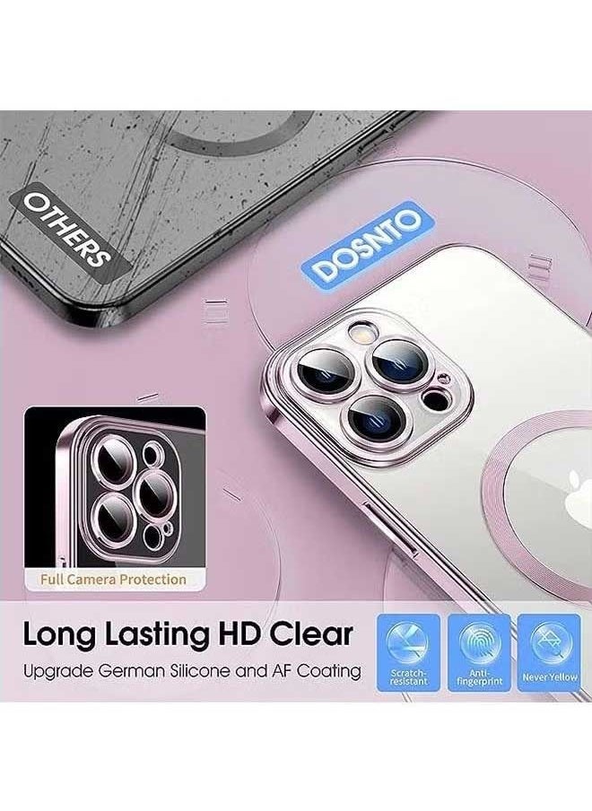 Ocean - iPhone 15 Pro Max Case (Pink), TPU Material, Anti Scratch And Shockproof, With Electroplated Magnetic Attraction, Camera Lens Full Protection, Compatible With MagSafe Wireless Charging - Image 1