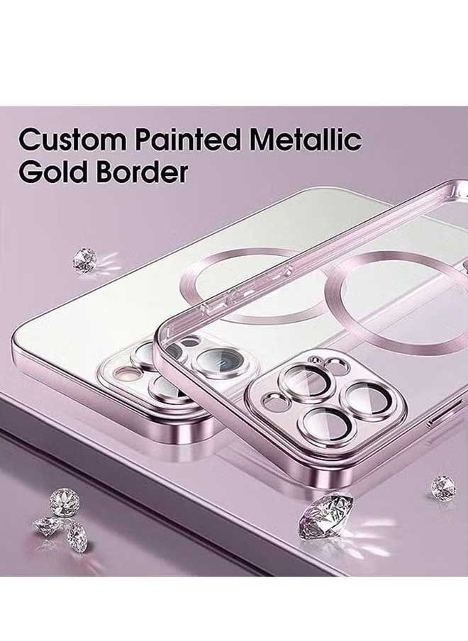 Ocean - iPhone 15 Pro Max Case (Pink), TPU Material, Anti Scratch And Shockproof, With Electroplated Magnetic Attraction, Camera Lens Full Protection, Compatible With MagSafe Wireless Charging - Image 1