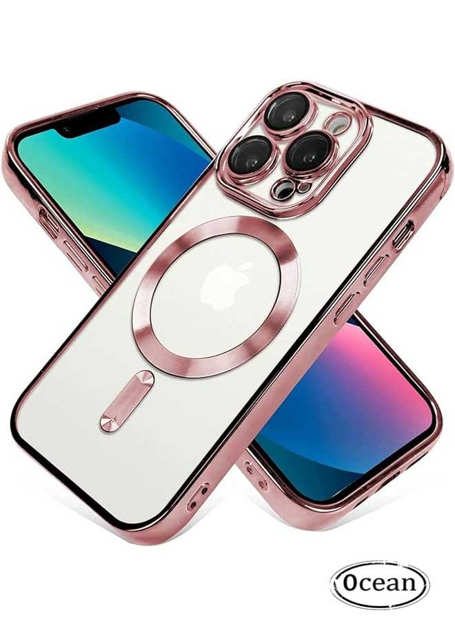 Ocean - iPhone 15 Pro Max Case (Pink), TPU Material, Anti Scratch And Shockproof, With Electroplated Magnetic Attraction, Camera Lens Full Protection, Compatible With MagSafe Wireless Charging - Image 1