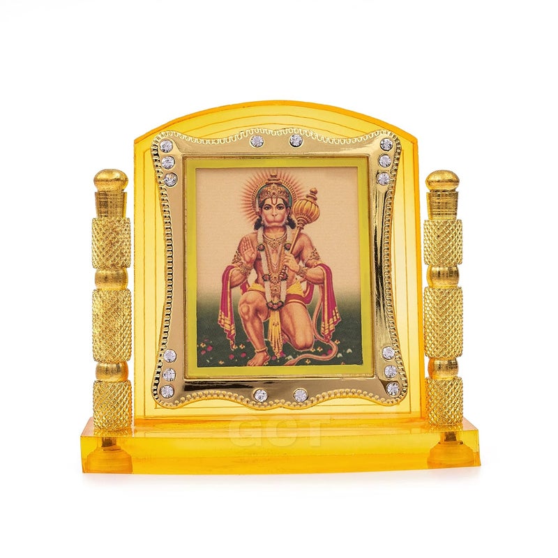 GCT Lord Hanuman Idol Bajrang Bali Ashirwad Murti J1HA Acrylic Religious Frame for Car Dashboard LBH 33 x 12 x 33 Inches - Image 1