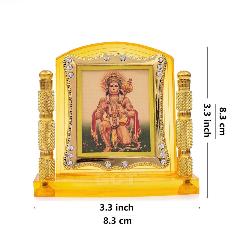 GCT Lord Hanuman Idol Bajrang Bali Ashirwad Murti J1HA Acrylic Religious Frame for Car Dashboard LBH 33 x 12 x 33 Inches - Image 2