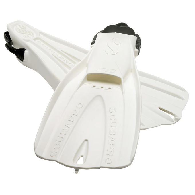 Scubapro Go Travel Scuba Fin Set, Open Heel, White Fin With Black Bungee Strap For Snorkeling, Diving And Swimming, Medium/Large - Image 3
