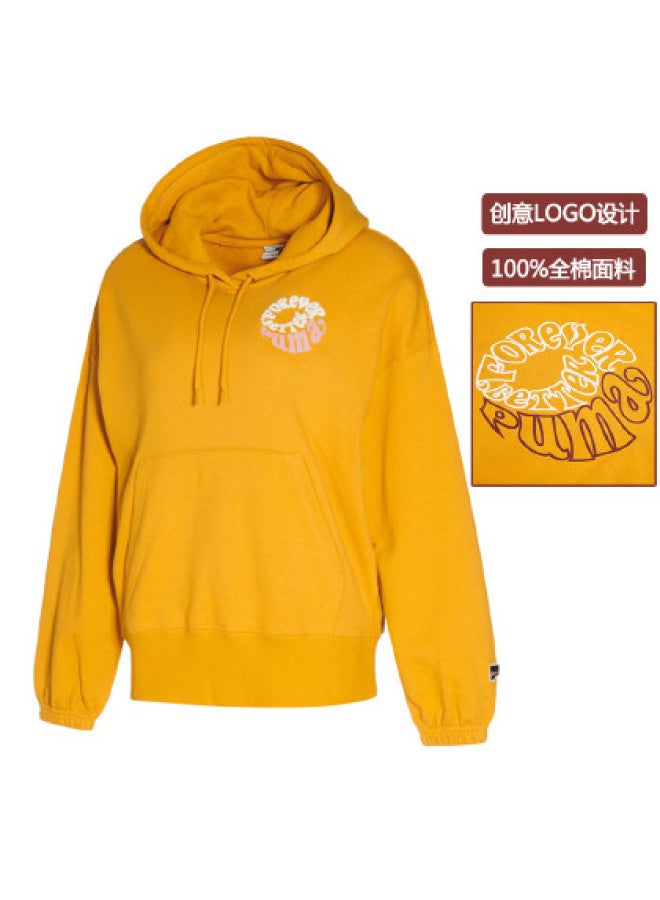 PUMA هودي نسائي، طباعة عصرية، لمسة قطن ناعمة، سويت شيرت هودي نسائي، هودي رياضي نسائي - Image 1