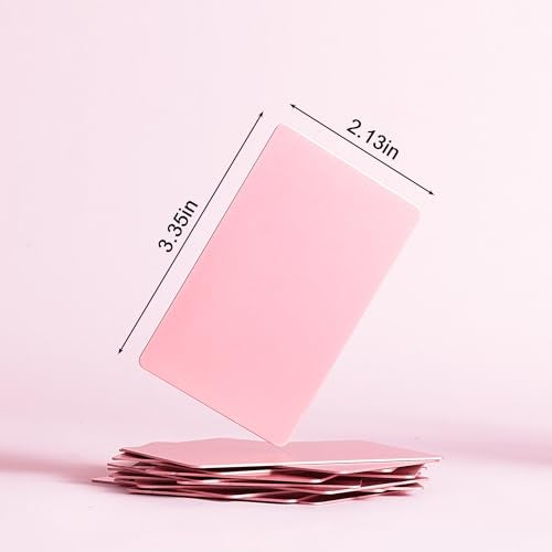 OESDLTD Thick Aluminum Metal Business Cards Anodized Aluminum 86 X 54 X 0.8mm 15 pcs Include Protector Sleeves (Pink) - Image 2