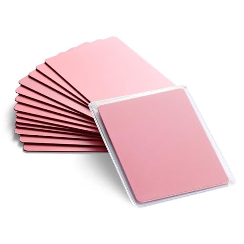 OESDLTD Thick Aluminum Metal Business Cards Anodized Aluminum 86 X 54 X 0.8mm 15 pcs Include Protector Sleeves (Pink) - Image 1