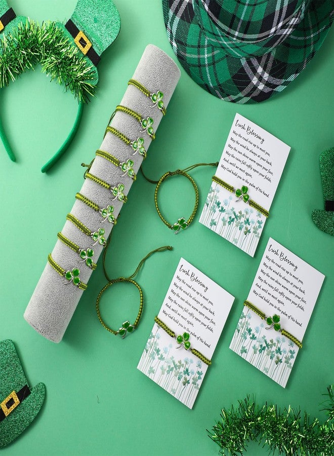 Ferreve 50 Sets St. Patrick's Day Bracelets Lucky Shamrock Bracelets with Card for Women - Image 4