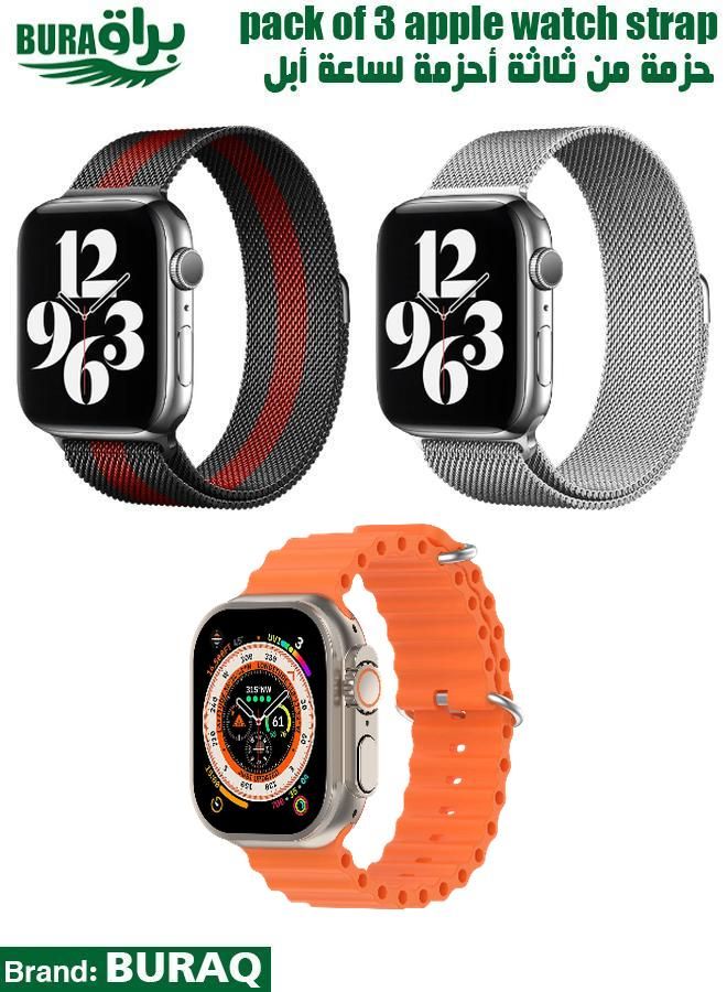 Apple Watch Band Strap For Apple Watch Ultra 2/Ultra 49mm, Series 10 46mm, 9/8/7 45mm, SE2/SE/6/5/4 44mm, 3/2/1 42mm