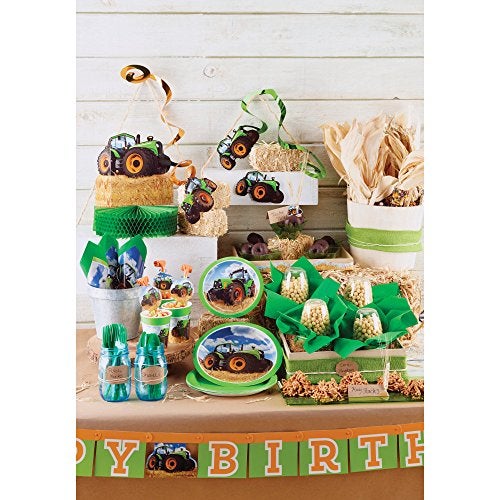 Creative Converting 16-Count Paper Lunch Napkins, Happy Birthday, Tractor Time, 6.5 x 6.5-inch, Multicolor - Image 2