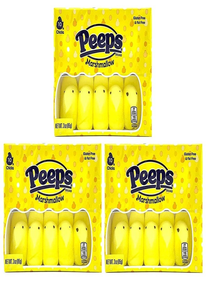 Peeps Easter Peeps Peeps Yellow Marshmallow Chicks Easter Candy (Pack of 3), 10 Count - Image 1