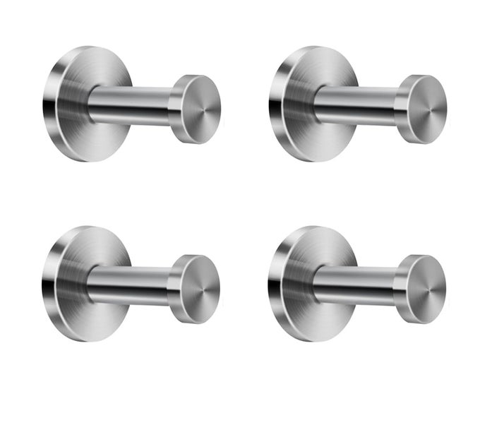 BRUSHED STAINLESS STEEL SHORT BATH TOWEL HOOKS SINGLE SUPER HEAVY DUTY WALL MOUNT HOOK FIT FOR BEDROOMLIVING ROOM BATHROOM AND FITTING ROOM OFFICE