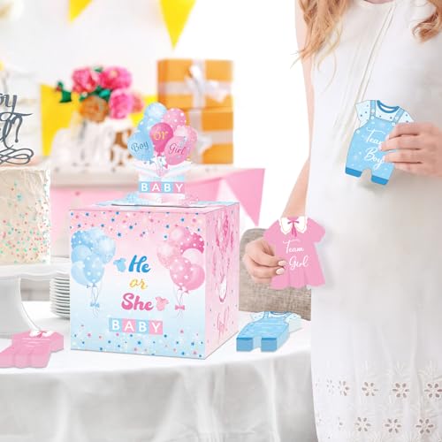 WNINK Baby Gender Reveal Pull Out Game with Voting Box, Gender Reveal Games, Fun Baby Shower Activity Keepsake, 50 Ballot Cards Boy or Girl Voting Box, Boy or Girl Party Supplies - Image 5
