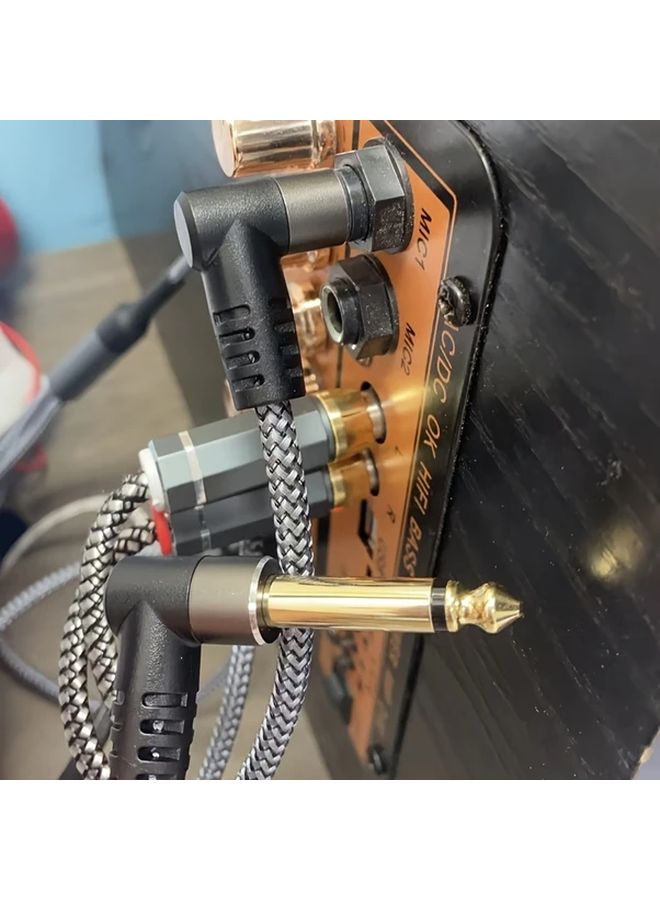 6 Inch High Fidelity Guitar Amplifier Cable Durable Round Flexible Gold Plated Connector For Electric Instrument Bass Amp Accessories - Image 2