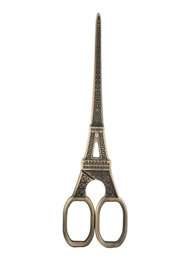 Eujgoov DIY Fashionable Eiffel Tower Shape Sewing Shears Stainless Steel Scissors for Embroidery Sewing Craft Art Work(Bronze) - Image 1