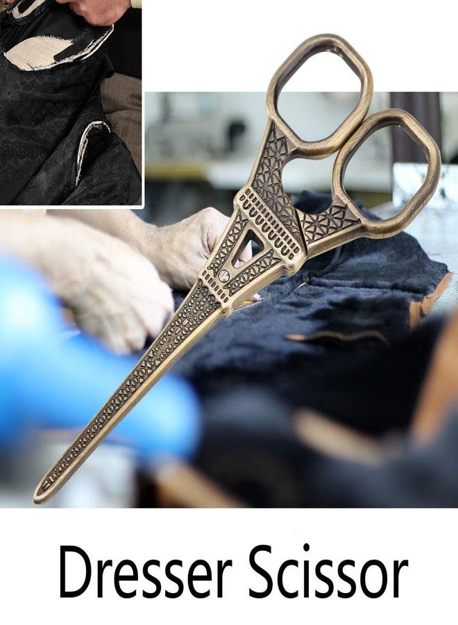 Eujgoov DIY Fashionable Eiffel Tower Shape Sewing Shears Stainless Steel Scissors for Embroidery Sewing Craft Art Work(Bronze) - Image 5
