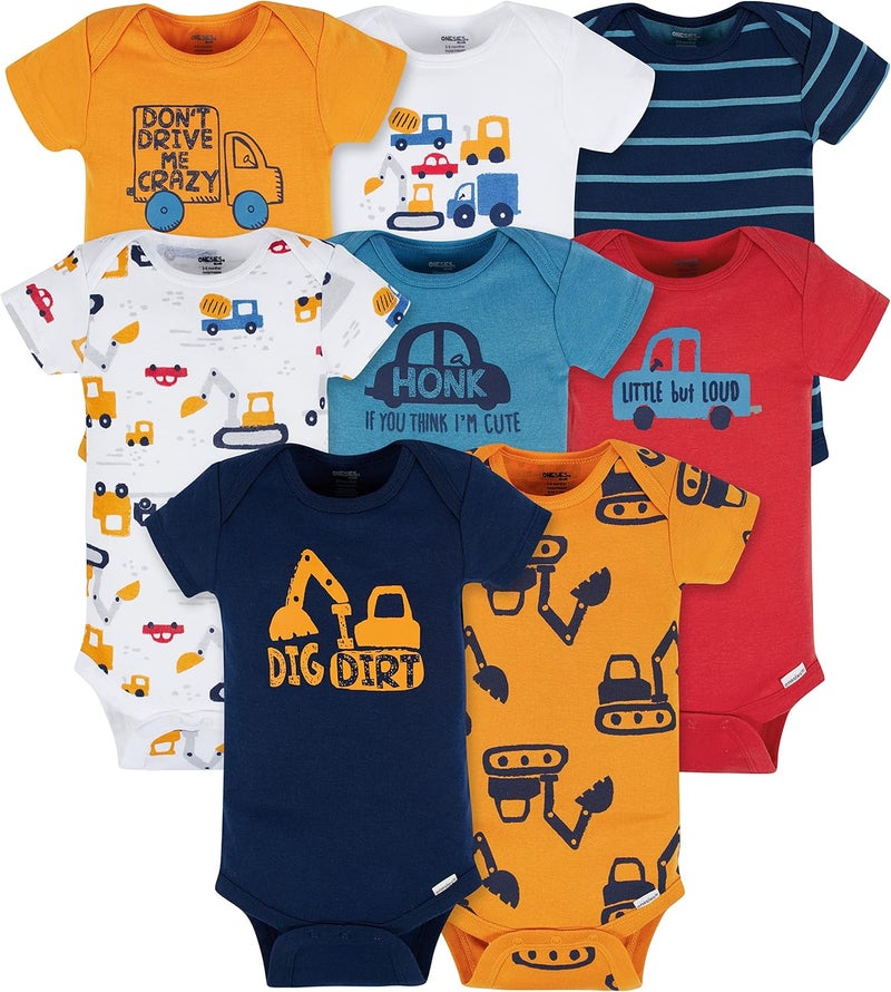 Onesies Brand Baby Boys' 8-pack Short Sleeve Mix & Match Bodysuits - Image 1