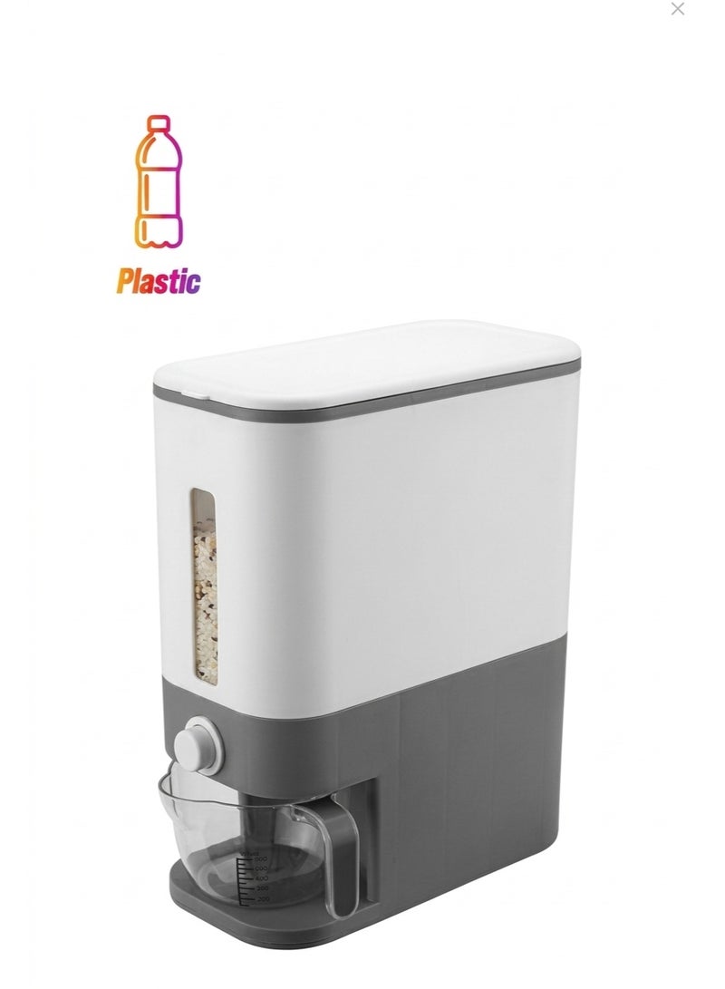 Automatic Rice Storage Box/Container - Large Sealed Kitchen Grain & Rice Dispenser with Lid, 12KG