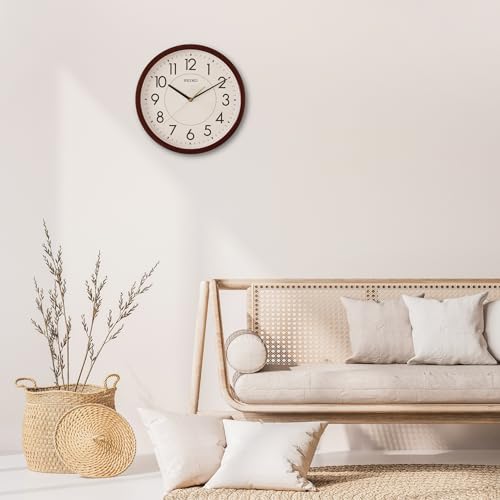 Seiko Plastic case Wall Clock (QXA629BT, Brown, 36.1 cm x 36.1 cm x 3.9 cm) - Image 2