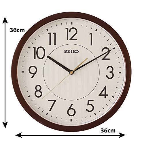 Seiko Plastic case Wall Clock (QXA629BT, Brown, 36.1 cm x 36.1 cm x 3.9 cm) - Image 4