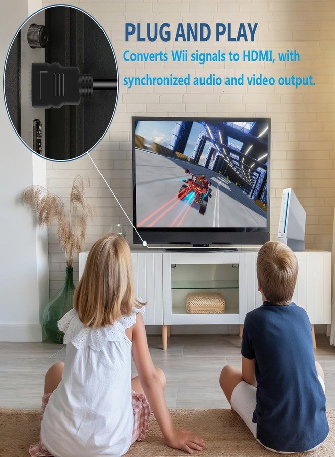 HOXIBSL 5ft WII to HDMI Converter Cable Adapter,for use with Full HD 1080P Devices with an HDMI Port,Compatible with WII,U,HDTV, Monitor (Black) - Image 4
