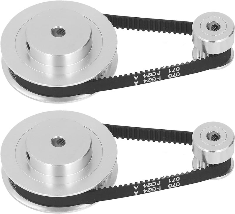 Cost effective fine quality Aluminum Alloy GT2 Timing Pulley Set for 3D Printer 20T & 60T Synchronous Wheels with 200mm x 6mm Belt,5mm Bore,High Easy Install Transit damage minimized design - Image 2