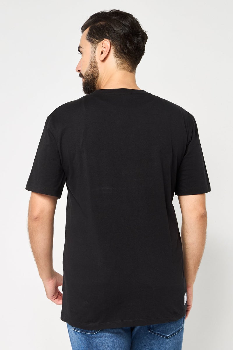 Replay Men Crew Neck Short Sleeve Brand Logo T Shirt, Black - Image 4
