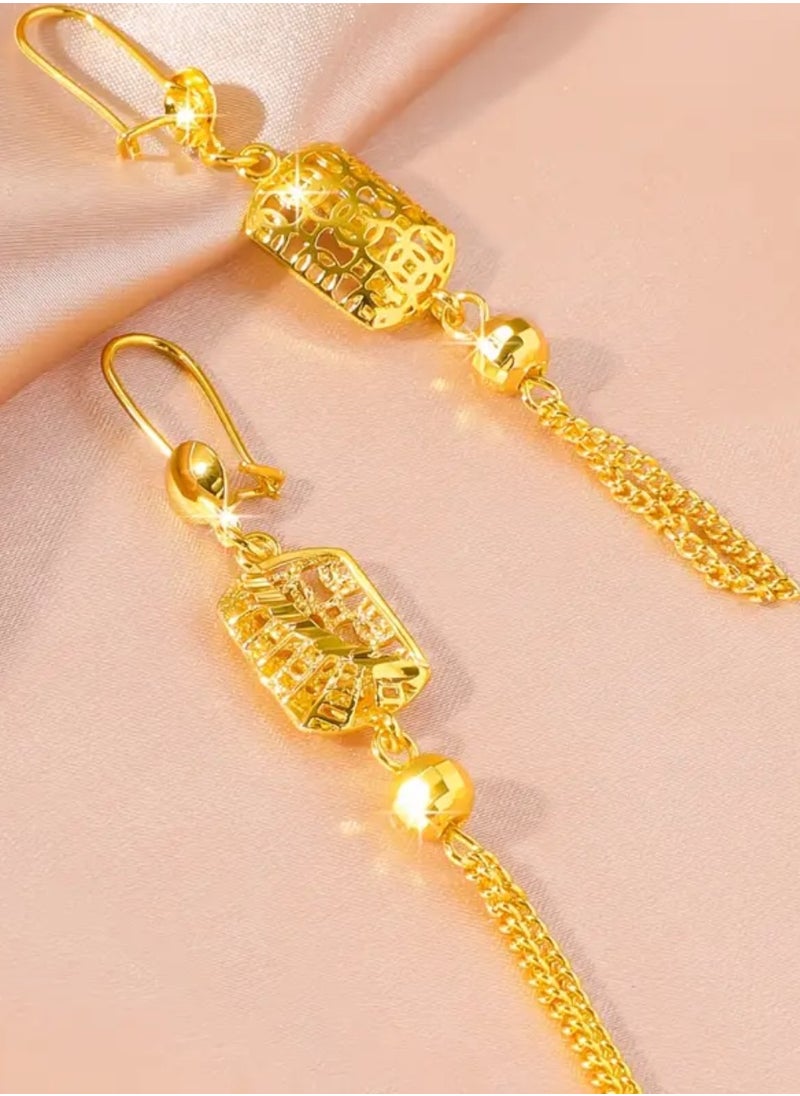 GOLDMAX Elegant 21k Gold Plated Drop Earrings For Women  - Image 3