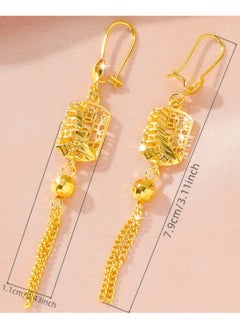 GOLDMAX Elegant 21k Gold Plated Drop Earrings For Women  - Image 4