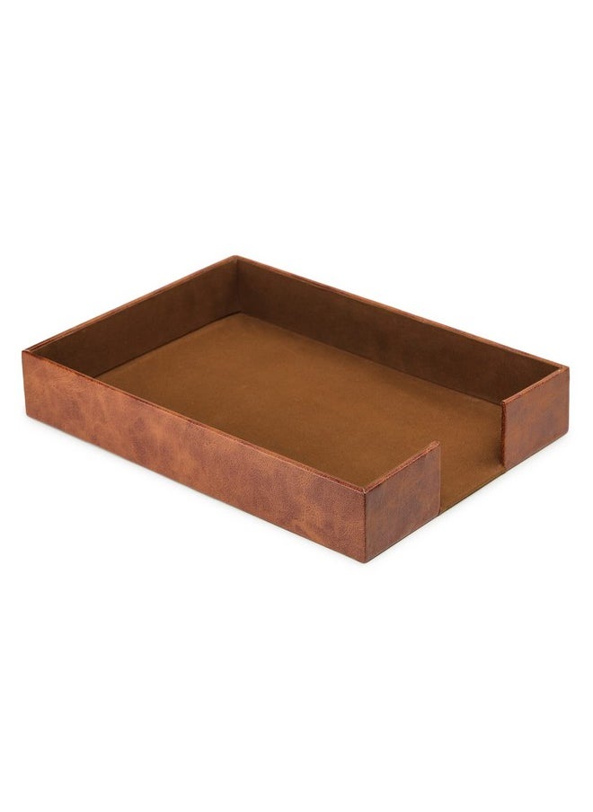AZYEEA AZYEEA - Leather A4 office Rectangular Paper Tray Stackable Letter Trays for Jewelry Display for Home Room Desk Organiser Accessories (Tan colour)  - Image 5
