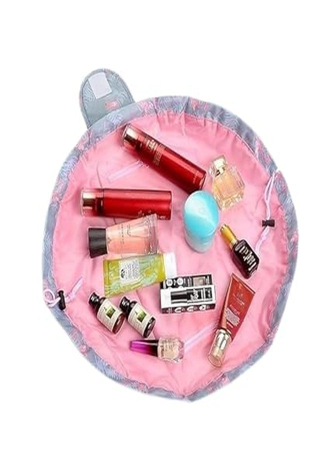 Agroha Cosmetic Organizer Bag, Large Waterproof Storage, Multicolor Flamingo Print, Makeup Brush Holder - Image 2