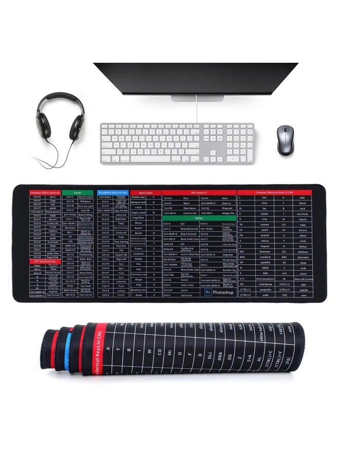Internet Cafes Set E-commerce TikTok Color Lock Edge Cartoon Game Oversized Table Pad Thickened Mouse Pad-Color:300*800*2-Pattern:Customized According To Drawings