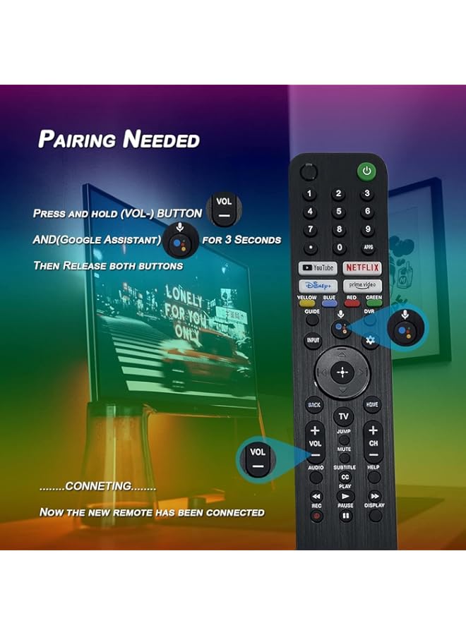 HuHa Tv Remote Replacement Compatible With RMF-TX520U Voice Remote Control Replacement for Sony TV, Replacement Remote for Sony LCD LED TV, KD XR Series, Voice Search Mic & Short Keys  - Image 4