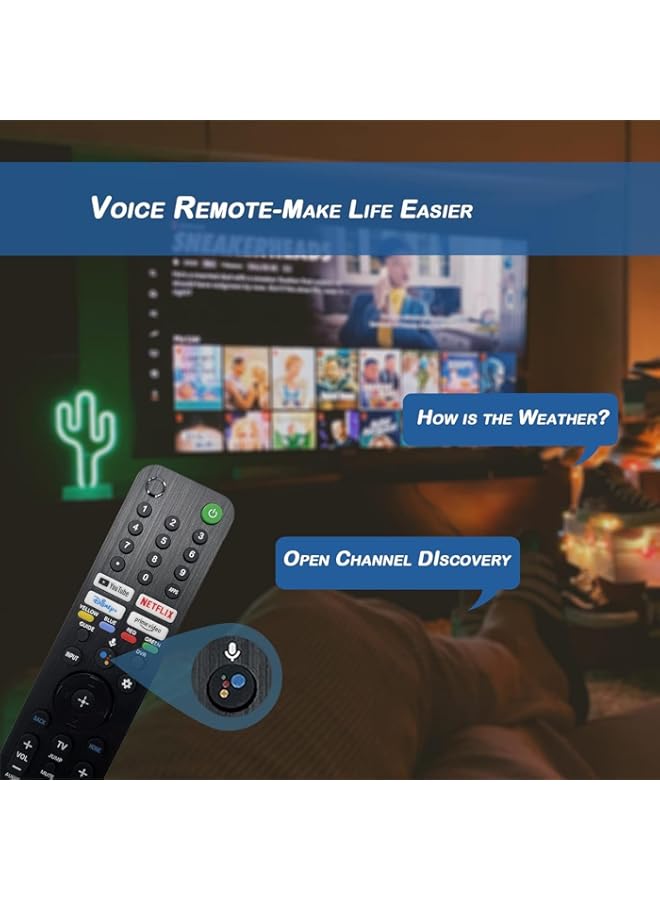 HuHa Tv Remote Replacement Compatible With RMF-TX520U Voice Remote Control Replacement for Sony TV, Replacement Remote for Sony LCD LED TV, KD XR Series, Voice Search Mic & Short Keys  - Image 2